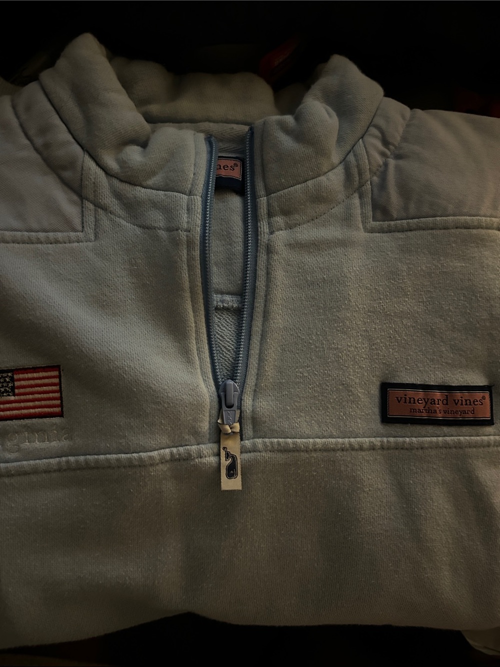 Vineyard Vines Virginia American Flag Quarter Zip Shep Shirt Pullover Mens M